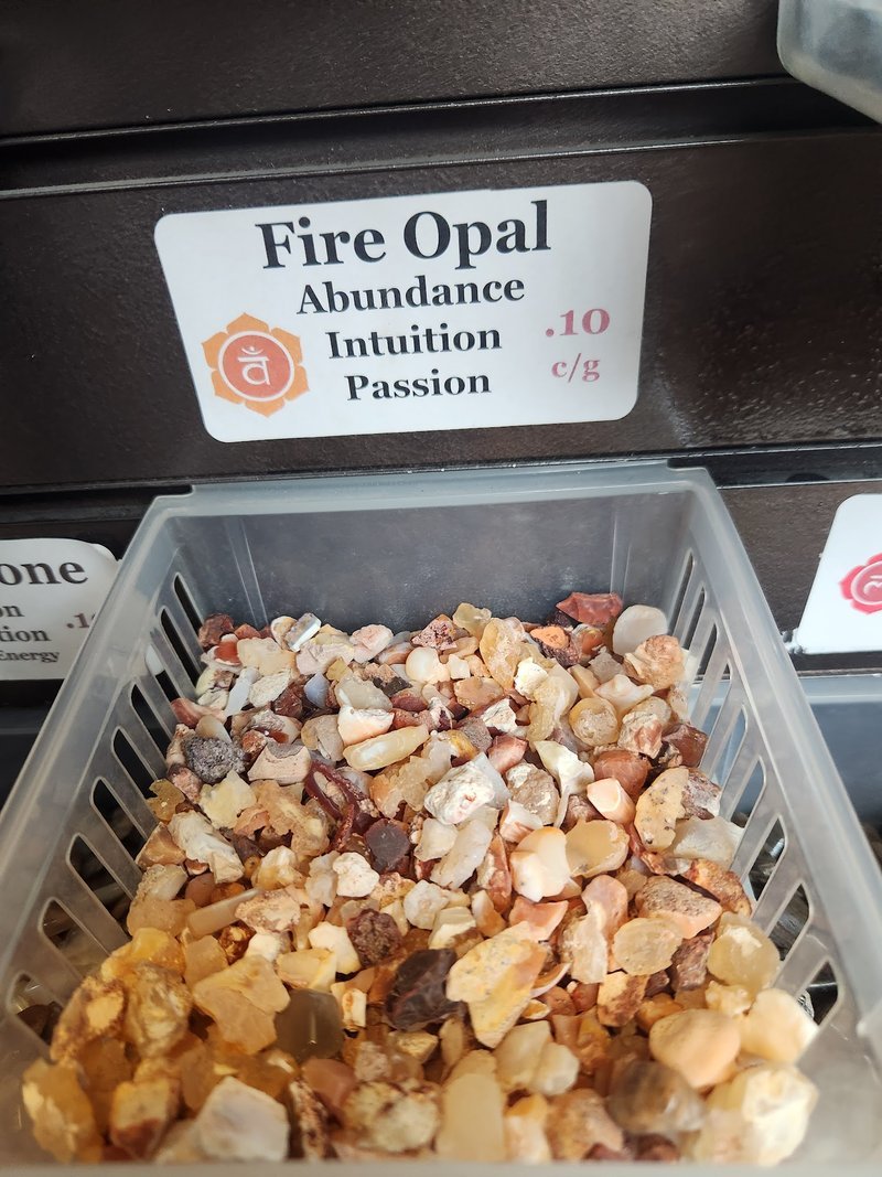 Close up of Fire Opal at 4 Sisters Holistic Remedies