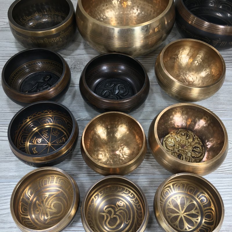 Assortment of singing bowls