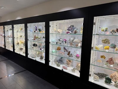 Store interior displaying crystals, minerals, and metaphysical supplies