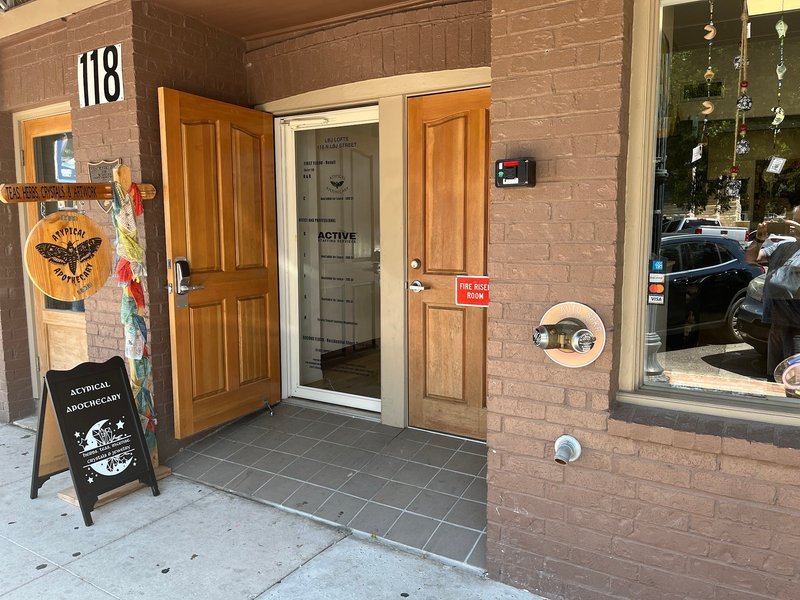 Atypical Apothecary Metaphysical Store storefront in San Marcos Texas