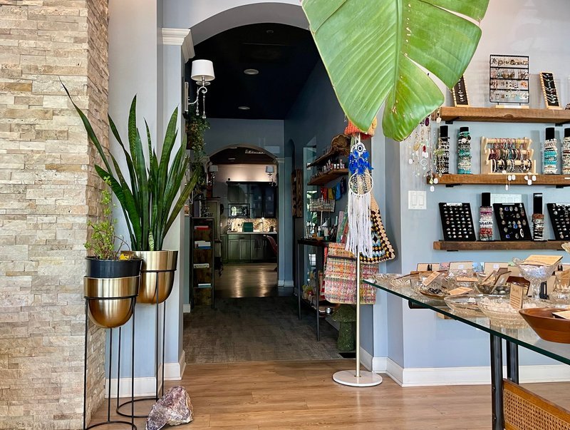 Crystal and mineral specimens including quartz, amethyst, and calcite varieties