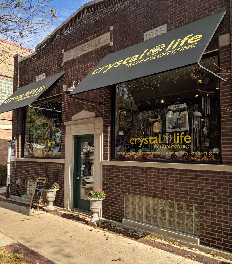 Crystal Life Technology, Inc. Metaphysical Store storefront in Geneva Illinois