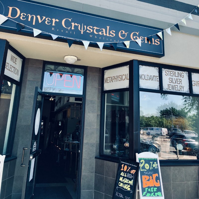 Denver Crystals and Gems Metaphysical Store storefront in Denver Colorado