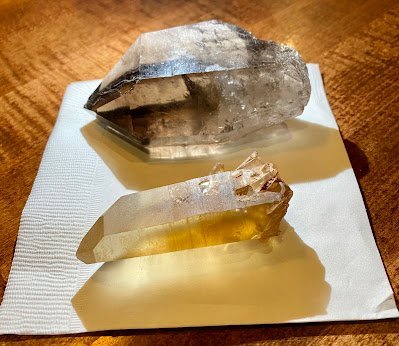 Store interior displaying crystals, minerals, and metaphysical supplies