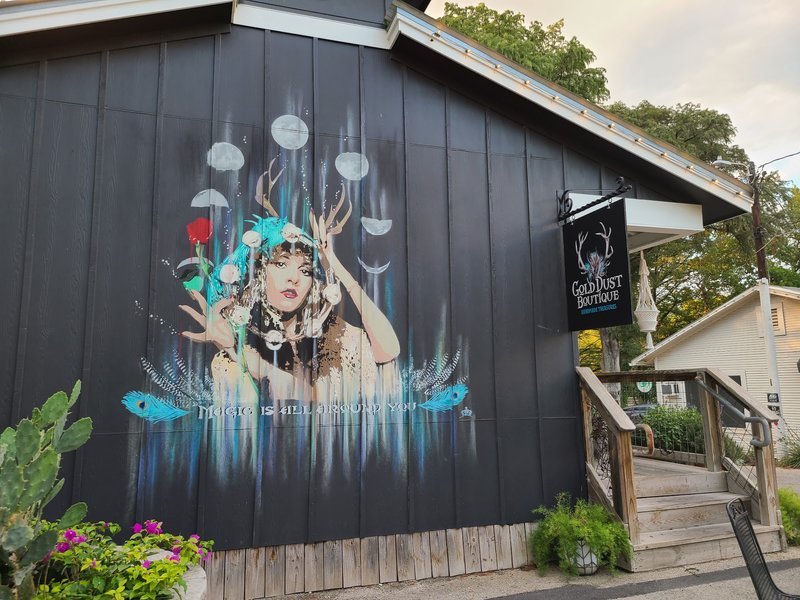 Gold Dust Boutique Metaphysical Store storefront in Wimberley Texas