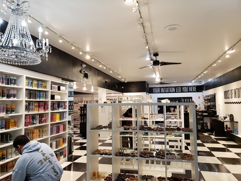Crystal and mineral display with organized specimens and inventory