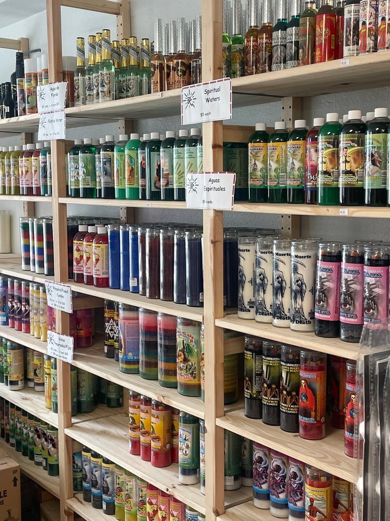 Interior view showcasing crystal towers, spheres, and carved stone pieces