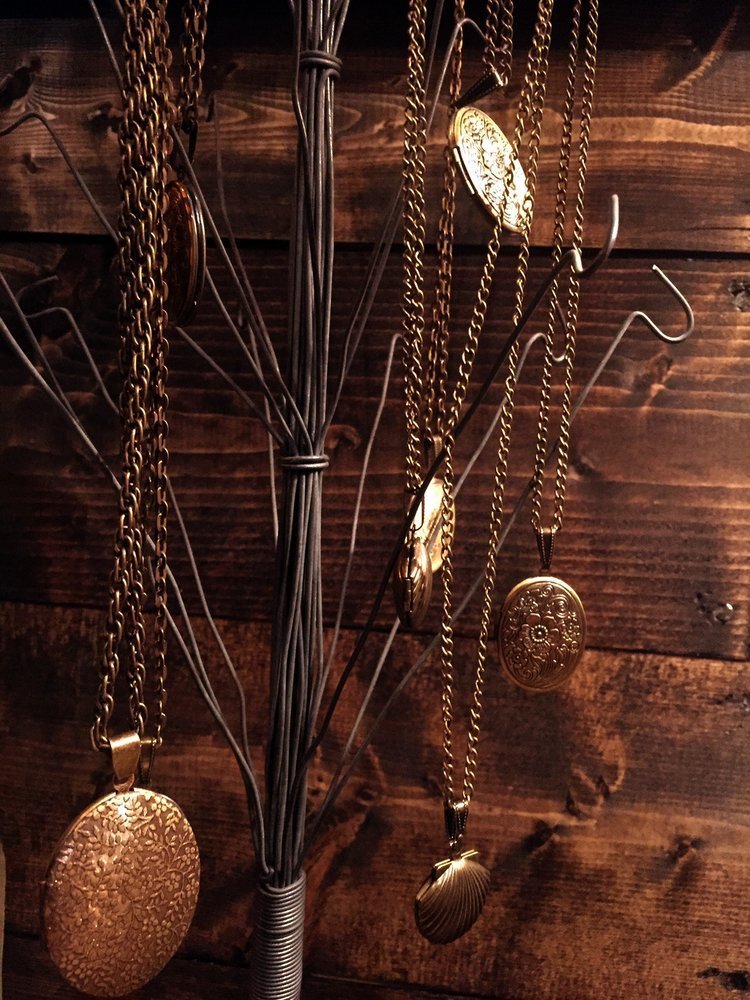 Store interior displaying crystals, minerals, and metaphysical supplies