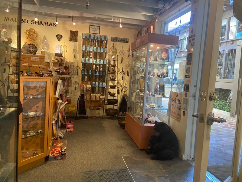 Interior view showcasing crystal towers, spheres, and carved stone pieces