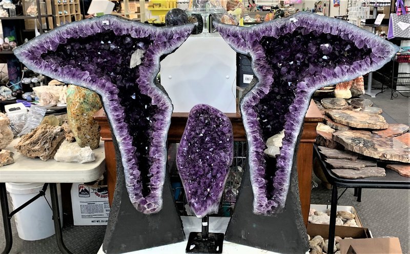 Shop interior featuring gemstones, healing crystals, and spiritual products