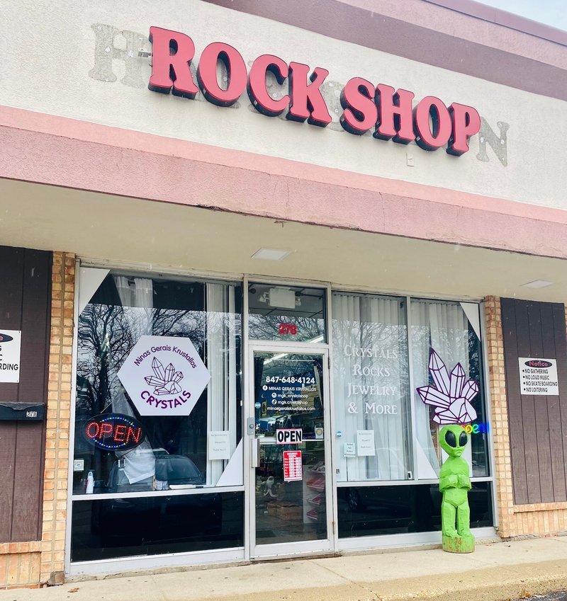 MGK ROCK SHOP Minas Gerais Krustallos Metaphysical Store storefront in Bloomingdale Illinois
