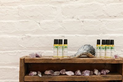 Interior view showcasing crystal towers, spheres, and carved stone pieces