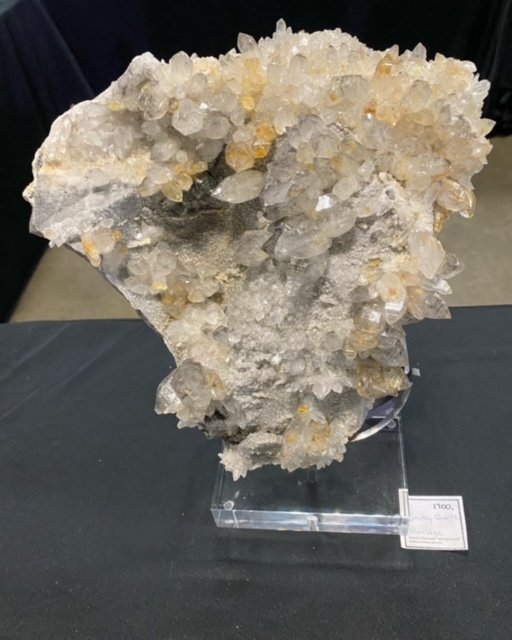 Interior view showcasing crystal towers, spheres, and carved stone pieces