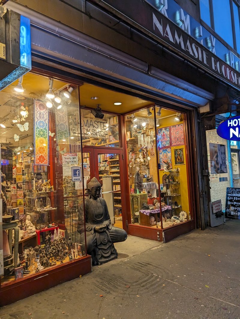 Namaste Bookshop Metaphysical Store storefront in New York New York