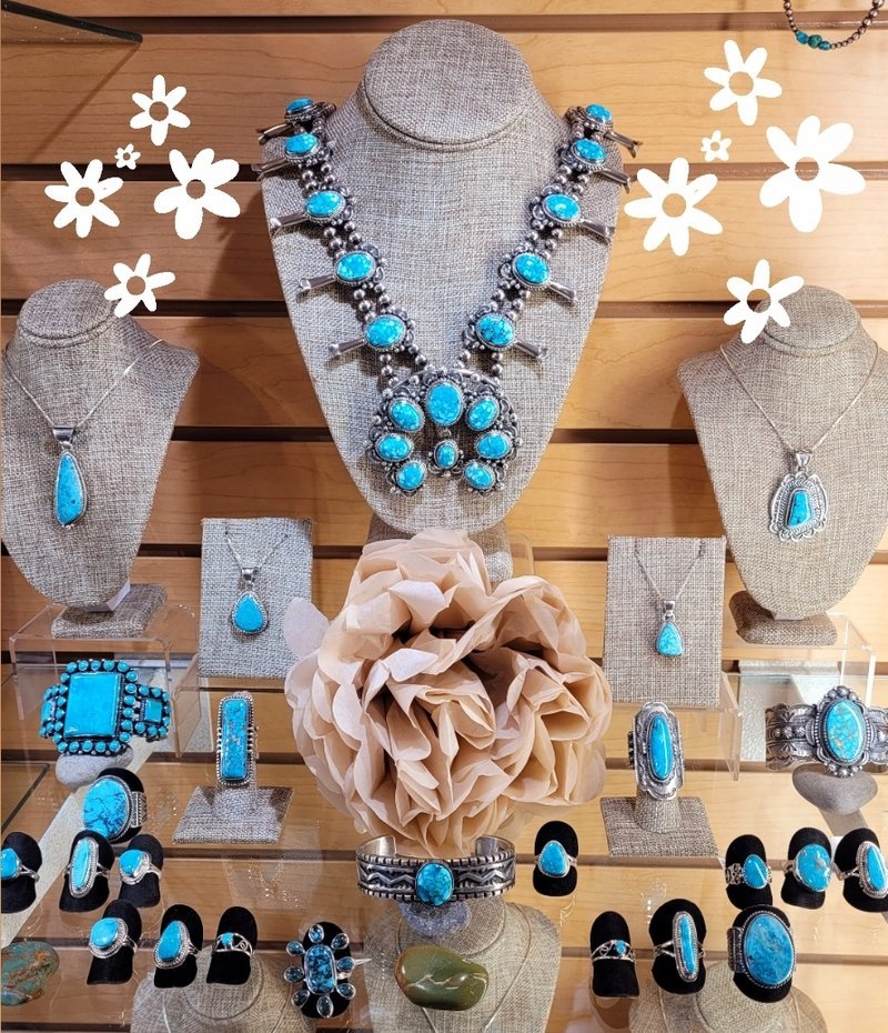 Retail shelving with organized crystals, stones, and spiritual products