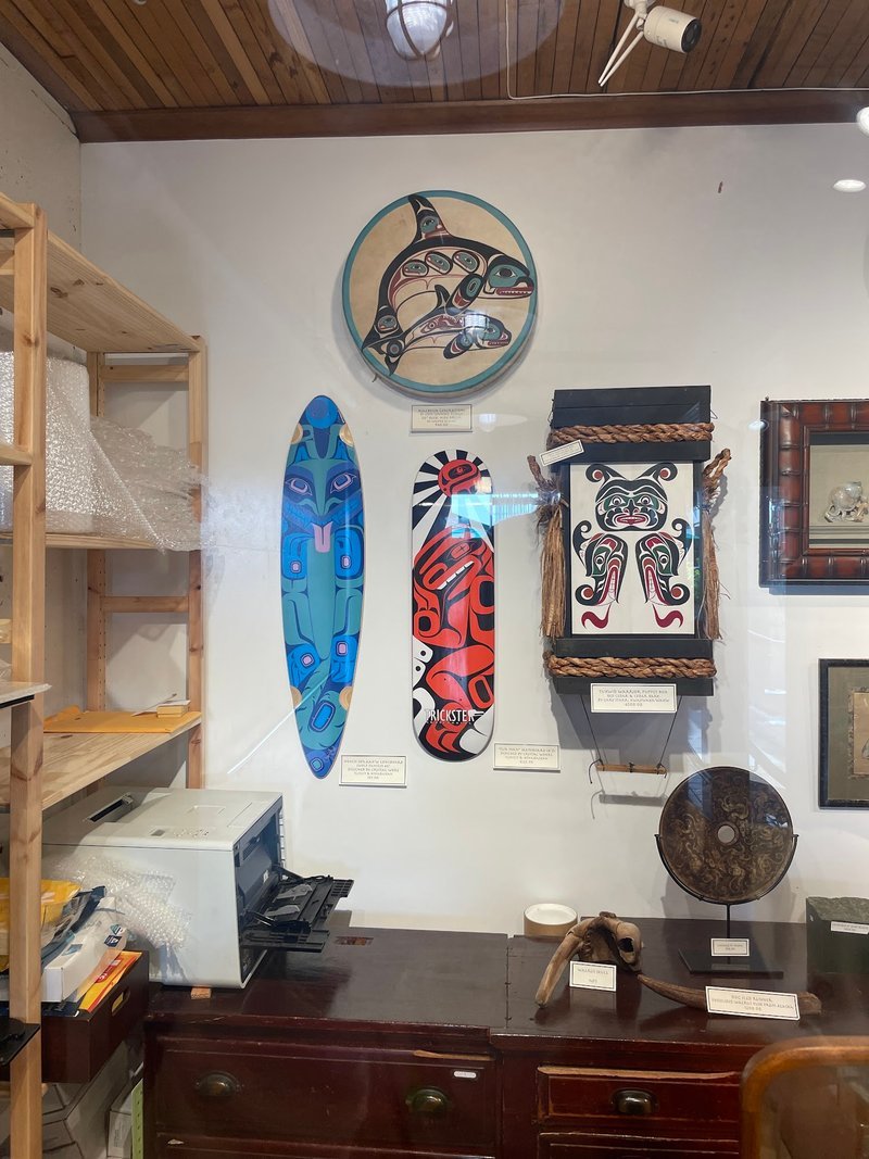 Retail shelving with organized crystals, stones, and spiritual products