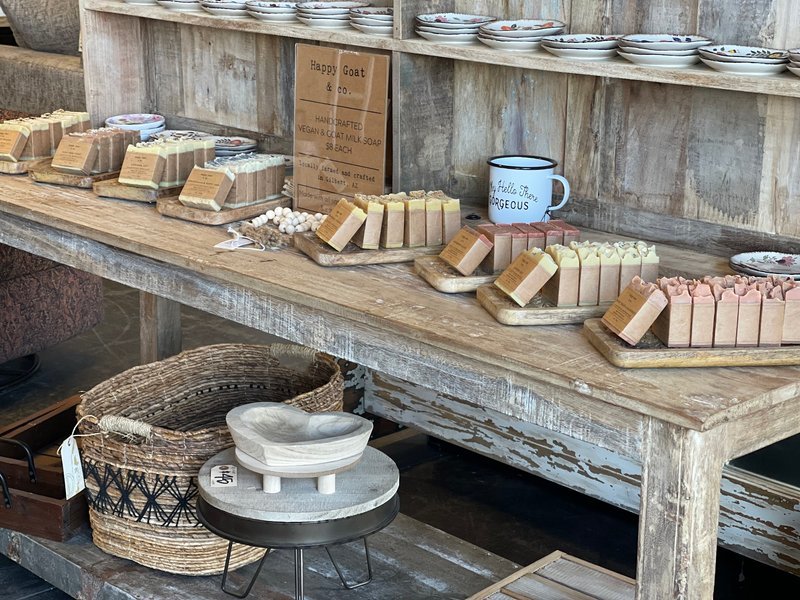 Shop interior featuring gemstones, healing crystals, and spiritual products