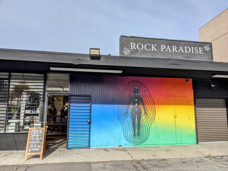 Rock Paradise Metaphysical Store storefront in Canoga Park California