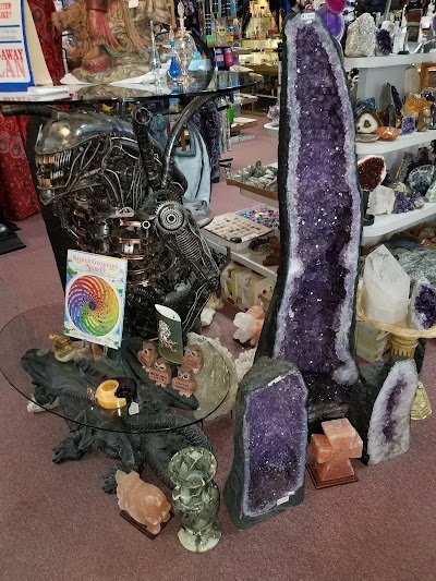 Collection of raw crystals, polished stones, and unique mineral formations