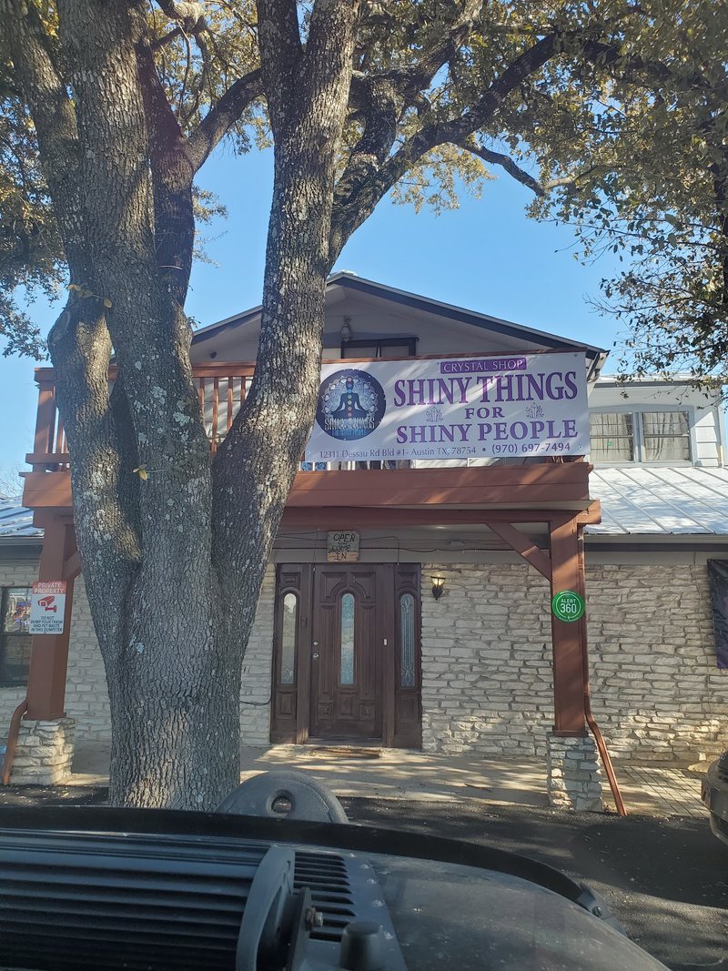 Shiny Things For Shiny People Metaphysical Store storefront in Austin Texas