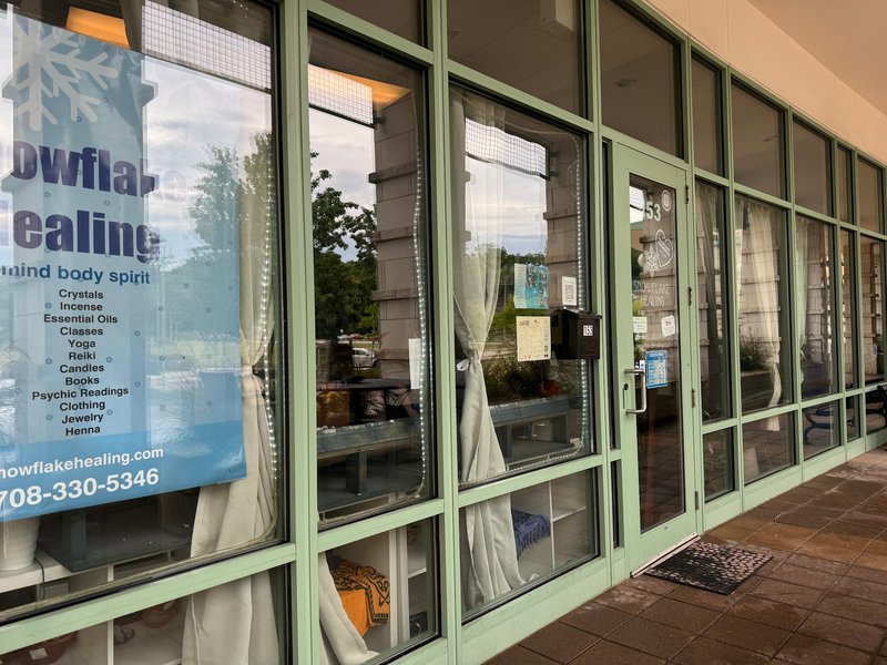 Snowflake Healing mind body spirit Metaphysical Store storefront in Willow Springs Illinois