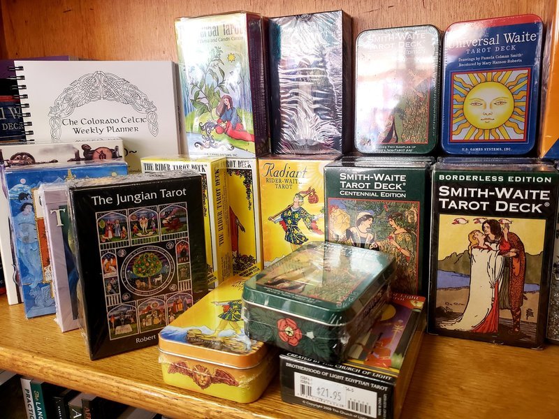 Organized crystal display with labeled stones and healing minerals