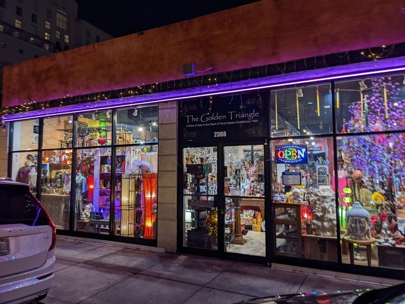 The Golden Triangle Metaphysical Store storefront in Coral Gables Florida