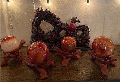 Organized crystal display with labeled stones and healing minerals