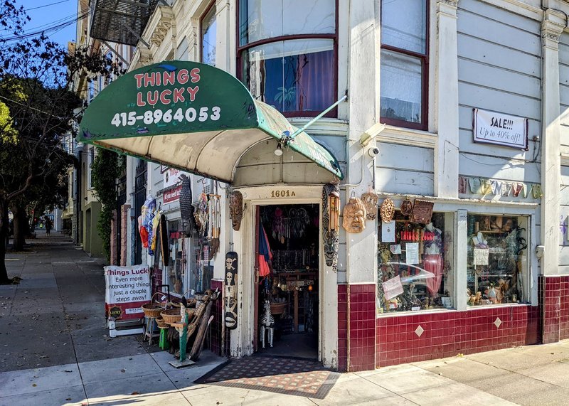 Things Lucky Handicraft Metaphysical Store storefront in San Francisco California